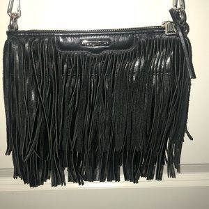 Rebecca Minkoff fringe black leather crossbody